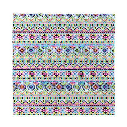 Colorful Aztec Geometric Pattern Print Silk Bandana