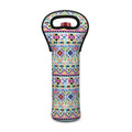 Colorful Aztec Geometric Pattern Print Single Neoprene Wine Tote