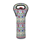 Colorful Aztec Geometric Pattern Print Single Neoprene Wine Tote