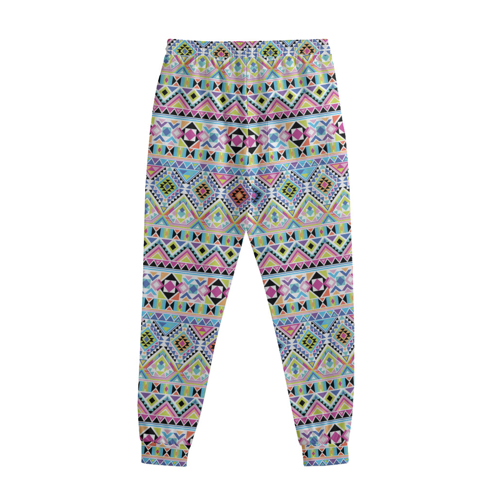 Colorful Aztec Geometric Pattern Print Sweatpants