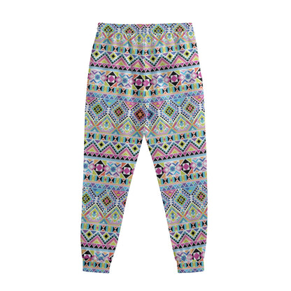 Colorful Aztec Geometric Pattern Print Sweatpants