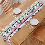 Colorful Aztec Geometric Pattern Print Table Runner