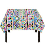 Colorful Aztec Geometric Pattern Print Tablecloth