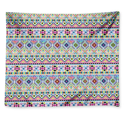 Colorful Aztec Geometric Pattern Print Tapestry