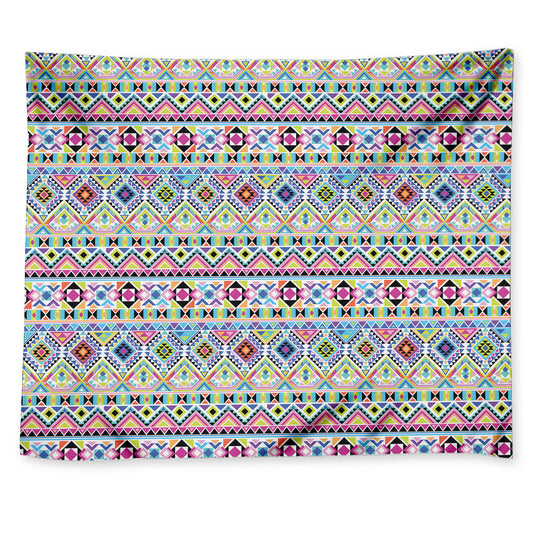 Colorful Aztec Geometric Pattern Print Tapestry