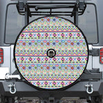 Colorful Aztec Geometric Pattern Print Tire Cover With Camera Hole