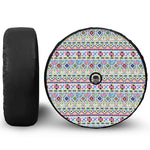 Colorful Aztec Geometric Pattern Print Tire Cover With Camera Hole