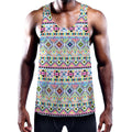 Colorful Aztec Geometric Pattern Print Men's Workout Tank Top