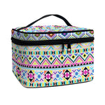 Colorful Aztec Geometric Pattern Print Travel Makeup Bag