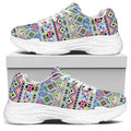 Colorful Aztec Geometric Pattern Print White Chunky Shoes