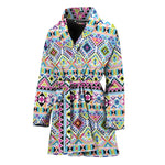 Colorful Aztec Geometric Pattern Print Women's Bathrobe