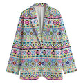 Colorful Aztec Geometric Pattern Print Women's Cotton Blazer