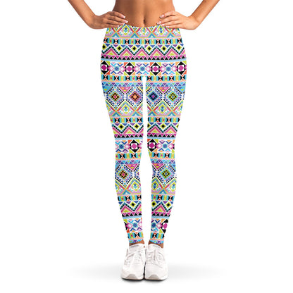 Colorful Aztec Geometric Pattern Print Women's Leggings