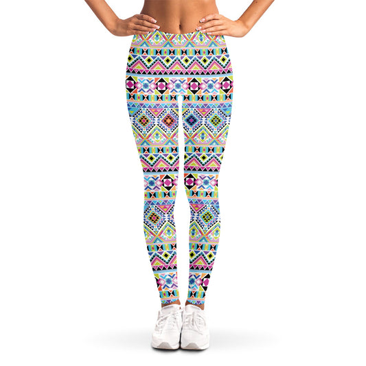 Colorful Aztec Geometric Pattern Print Women's Leggings