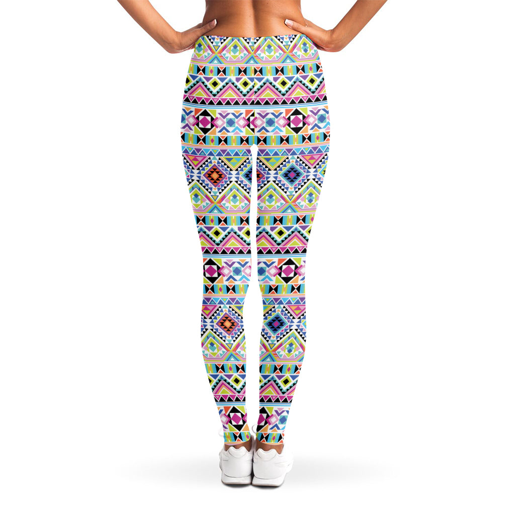 Colorful Aztec Geometric Pattern Print Women's Leggings