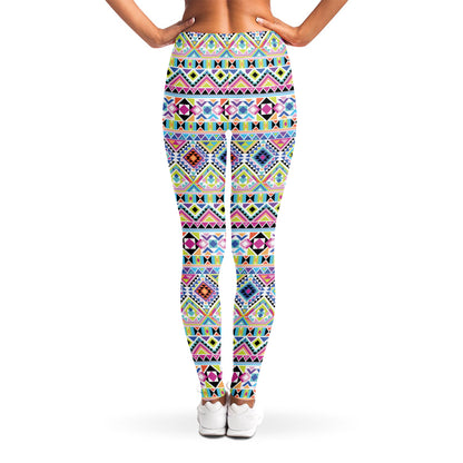 Colorful Aztec Geometric Pattern Print Women's Leggings