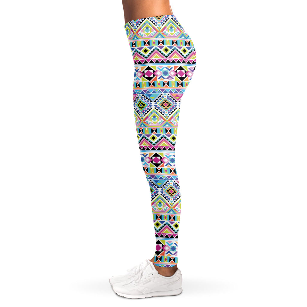 Colorful Aztec Geometric Pattern Print Women's Leggings