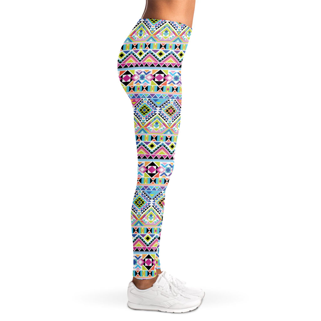 Colorful Aztec Geometric Pattern Print Women's Leggings