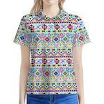Colorful Aztec Geometric Pattern Print Women's Polo Shirt