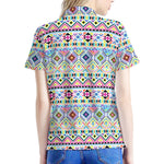 Colorful Aztec Geometric Pattern Print Women's Polo Shirt
