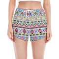 Colorful Aztec Geometric Pattern Print Women's Split Running Shorts