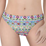 Colorful Aztec Geometric Pattern Print Women's Thong