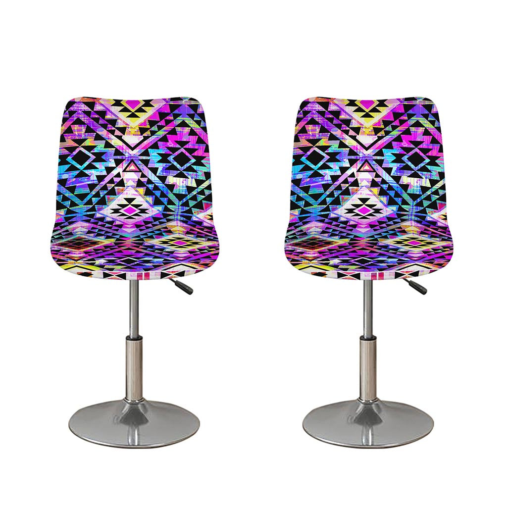 Colorful Aztec Pattern Print Bar Stool Covers