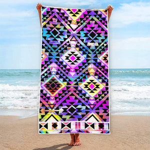 Colorful Aztec Pattern Print Beach Towel