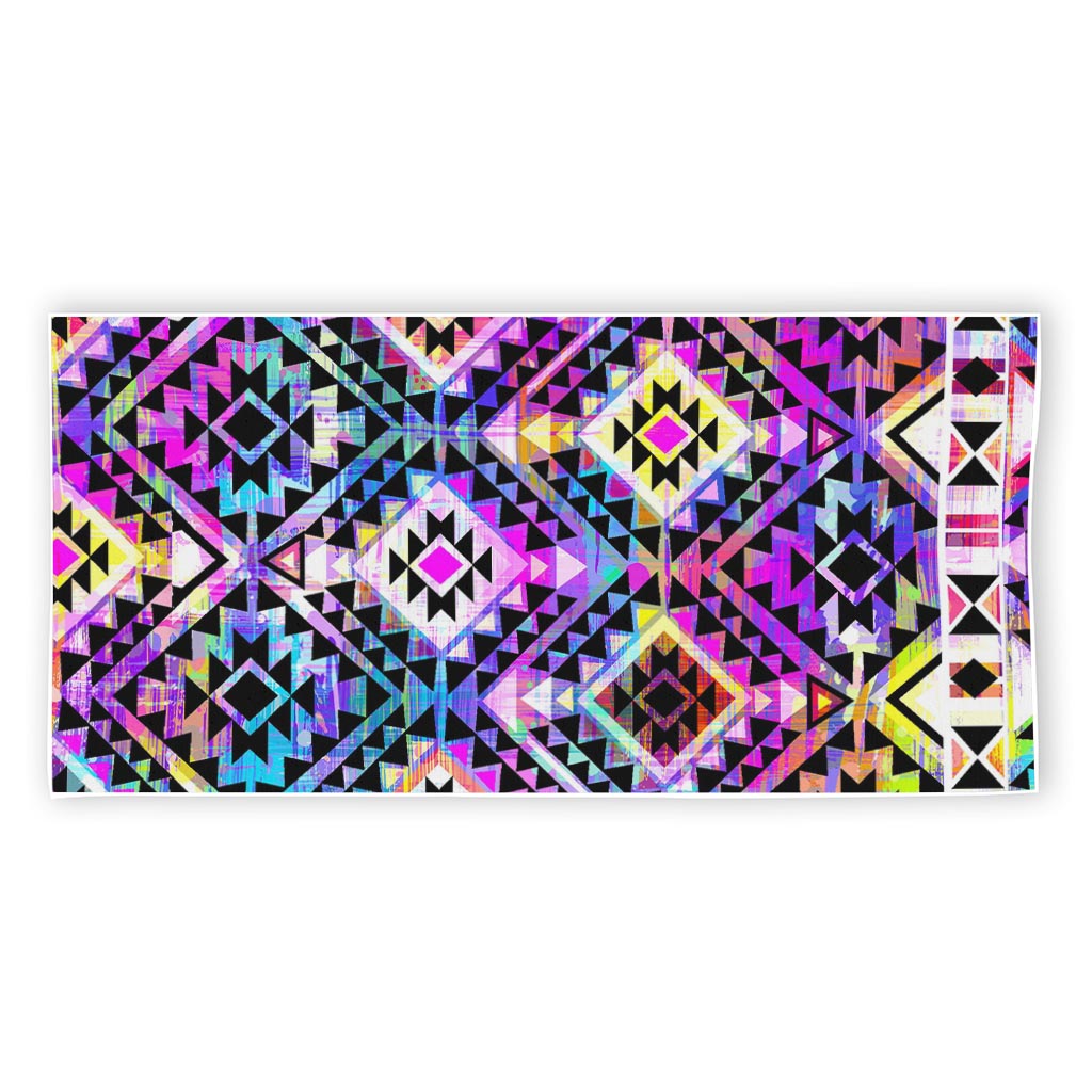 Colorful Aztec Pattern Print Beach Towel