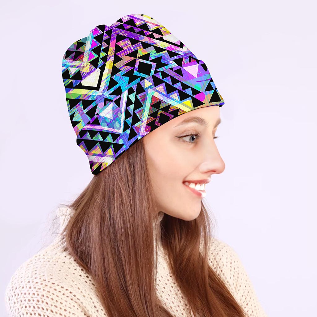 Colorful Aztec Pattern Print Beanie