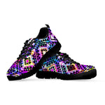 Colorful Aztec Pattern Print Black Running Shoes