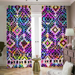 Colorful Aztec Pattern Print Blackout Pencil Pleat Curtains