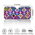 Colorful Aztec Pattern Print Car Windshield Sun Shade