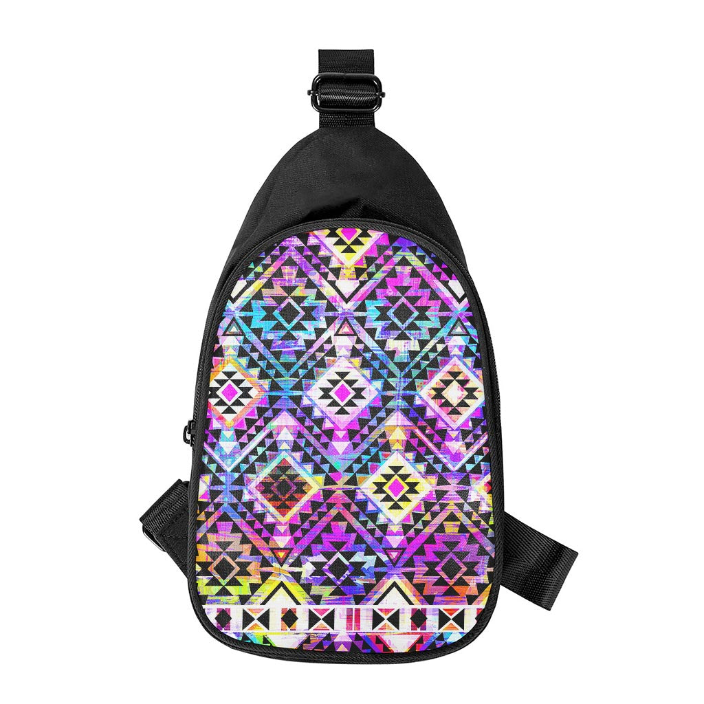 Colorful Aztec Pattern Print Chest Bag