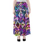 Colorful Aztec Pattern Print Chiffon Maxi Skirt