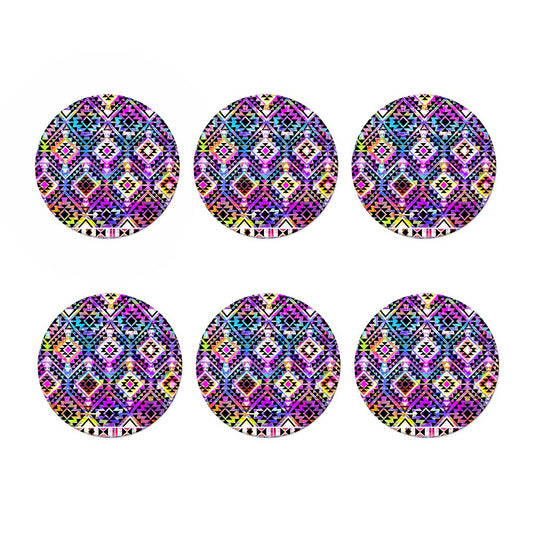 Colorful Aztec Pattern Print Coaster Set