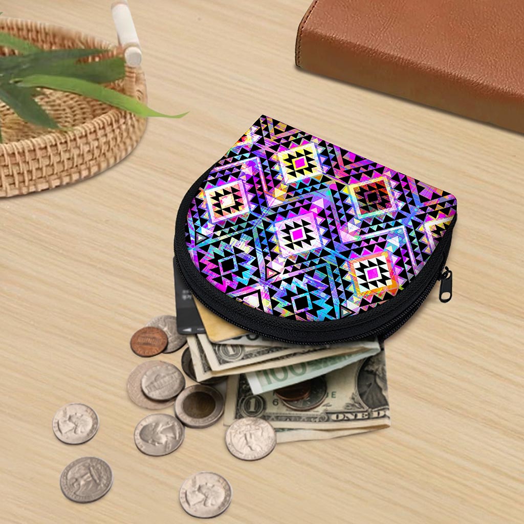 Colorful Aztec Pattern Print Coin Purse