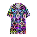 Colorful Aztec Pattern Print Cotton Hawaiian Shirt