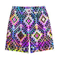 Colorful Aztec Pattern Print Cotton Shorts