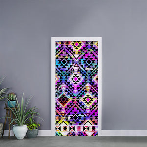 Colorful Aztec Pattern Print Door Sticker