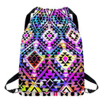 Colorful Aztec Pattern Print Drawstring Backpack