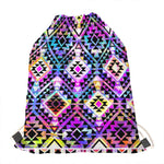 Colorful Aztec Pattern Print Drawstring Bag