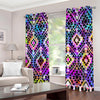 Colorful Aztec Pattern Print Extra Wide Grommet Curtains