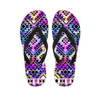 Colorful Aztec Pattern Print Flip Flops
