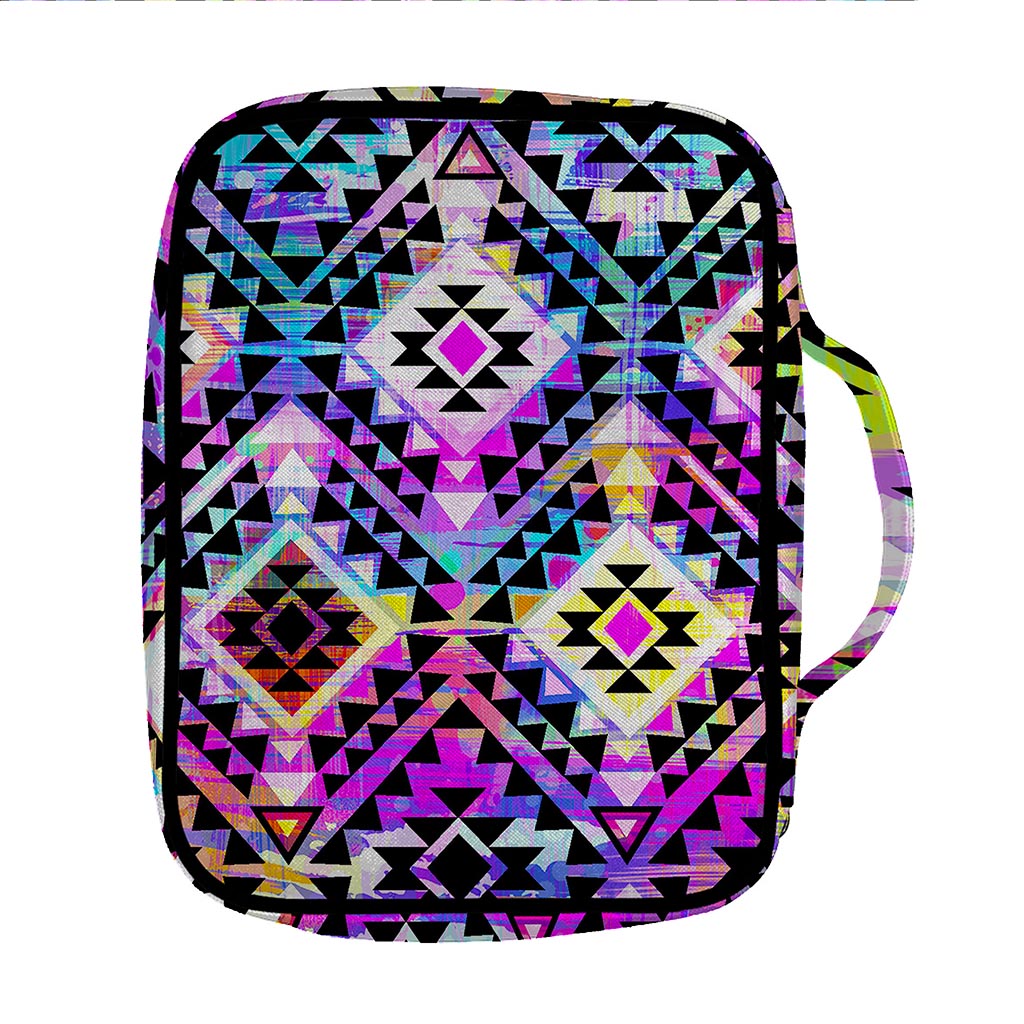 Colorful Aztec Pattern Print Front Pocket Bible Bag