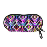 Colorful Aztec Pattern Print Glasses Case