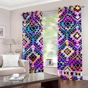 Colorful Aztec Pattern Print Grommet Curtains