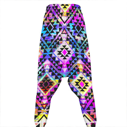 Colorful Aztec Pattern Print Hammer Pants