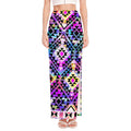 Colorful Aztec Pattern Print High Slit Maxi Skirt
