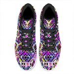 Colorful Aztec Pattern Print High Top Leather Sneakers